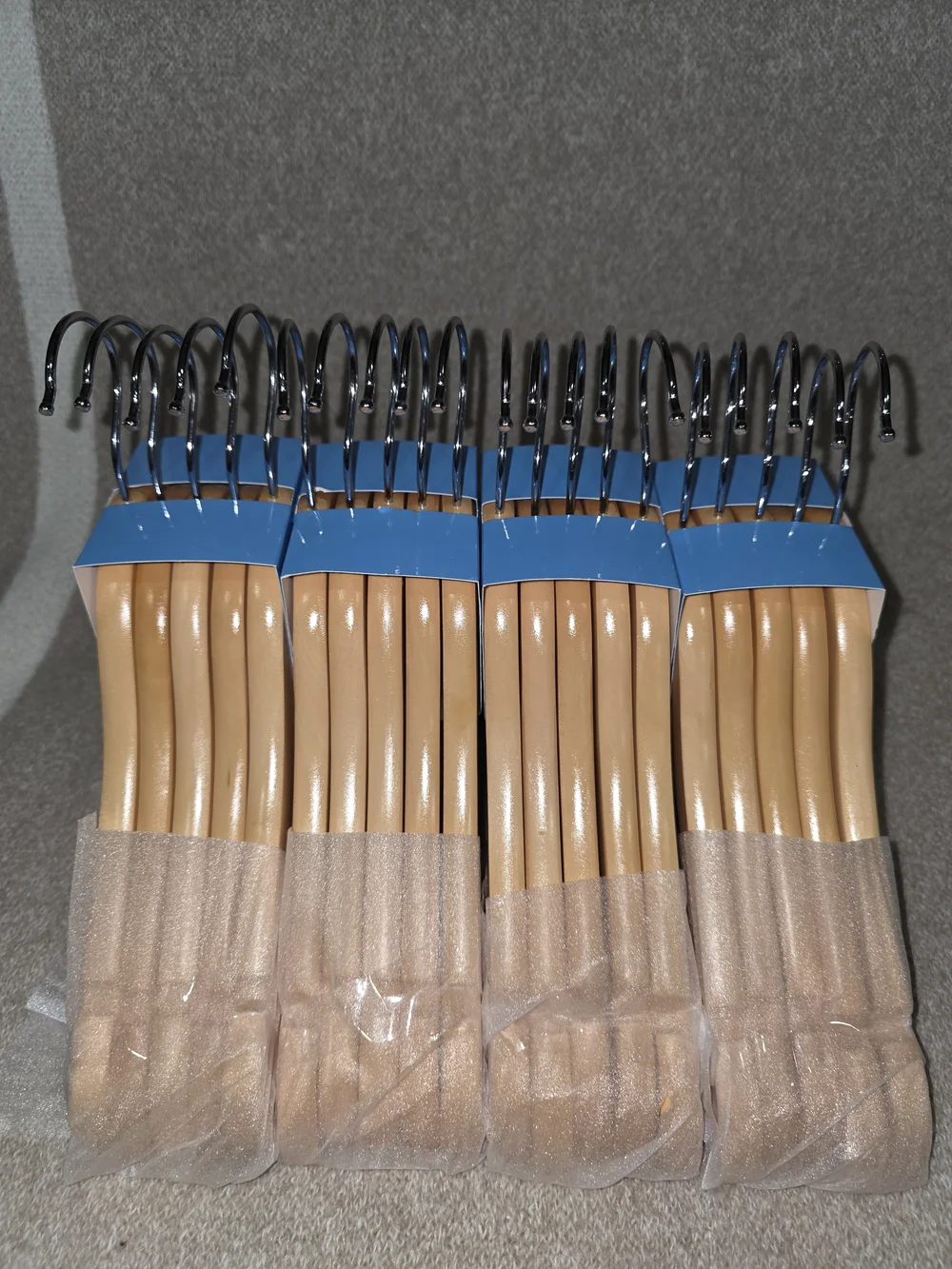 Premium Wooden Hangers 20 Pack Non-Slip Kids Clothes Hangers w/360° Swivel Hook - Picture 3 of 6